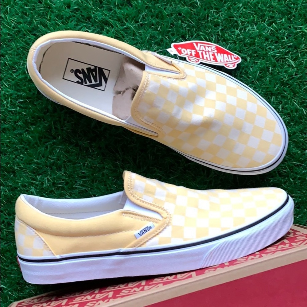 VANS CLASSIC SLIP ON CHECKERBOARD Gldnhztrwht MEN’ - Picture 12 of 16